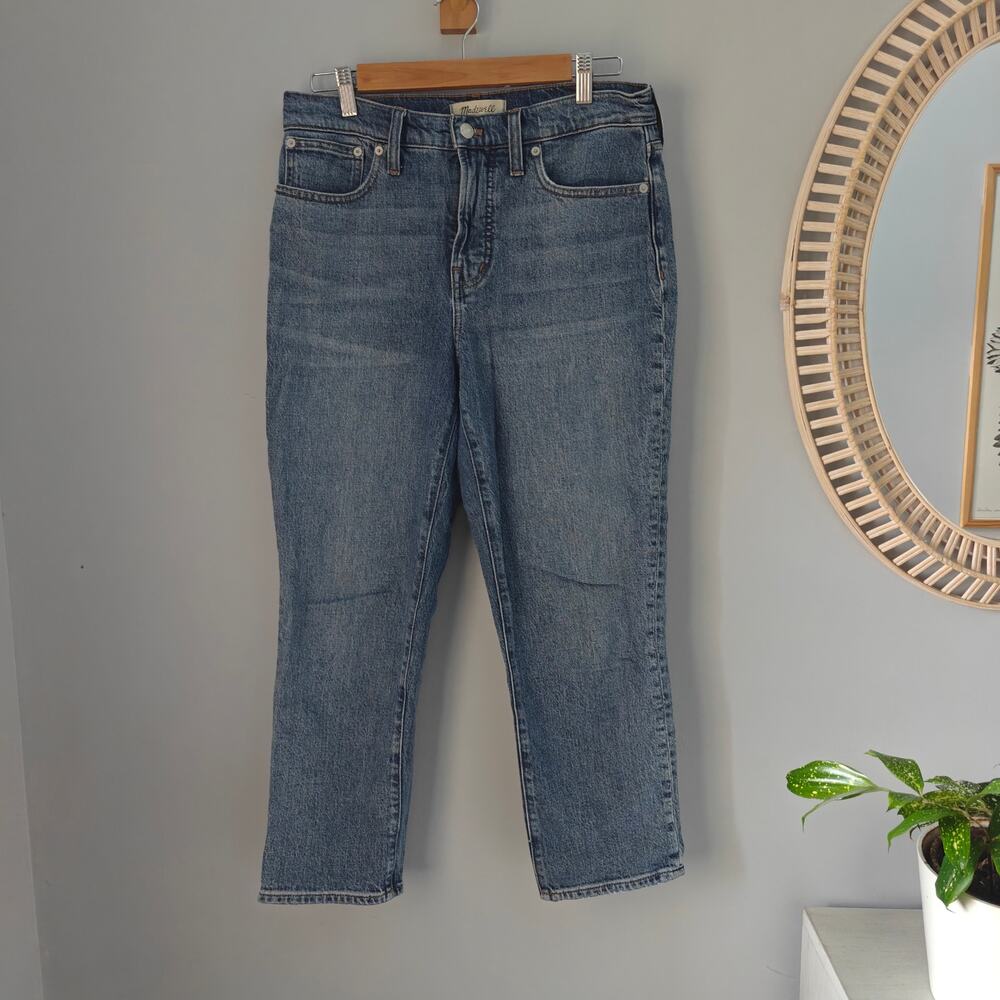 Madewell Perfect Vintage Jeans 28P Petite High Rise Straight Leg Blue NWOT